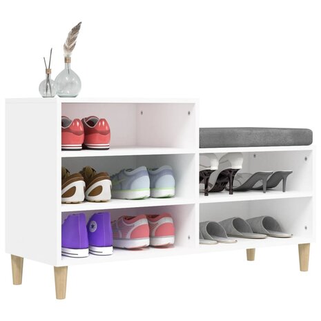 Schoenenkast 102x36x60 cm bewerkt hout wit 4