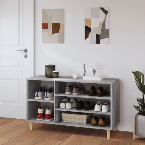 Schoenenkast 102x36x60 cm bewerkt hout sonoma grijs 3