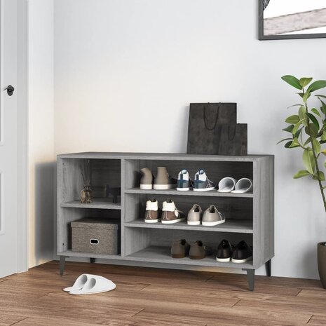 Schoenenkast 102x36x60 cm bewerkt hout sonoma grijs 1