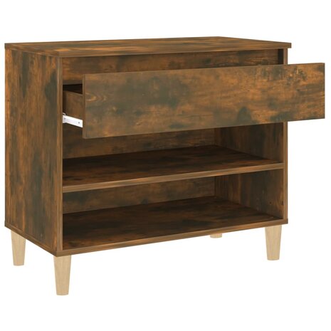Schoenenkast 70x36x60 cm bewerkt hout gerookt eikenkleurig 7