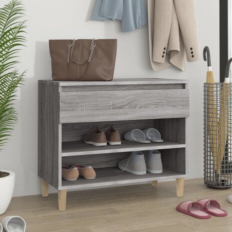 Schoenenkast 70x36x60 cm bewerkt hout sonoma grijs 1
