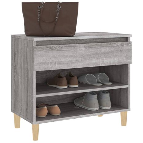 Schoenenkast 70x36x60 cm bewerkt hout sonoma grijs 4