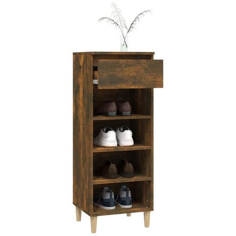 Schoenenkast 40x36x105 cm bewerkt hout gerookt eikenkleurig 7