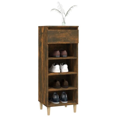 Schoenenkast 40x36x105 cm bewerkt hout gerookt eikenkleurig 8