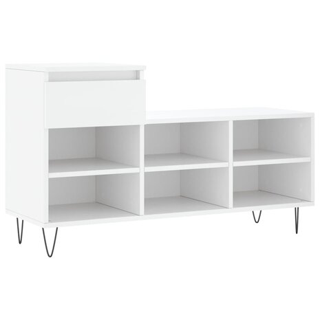 Schoenenkast 102x36x60 cm bewerkt hout wit 2