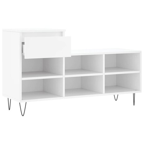 Schoenenkast 102x36x60 cm bewerkt hout wit 6