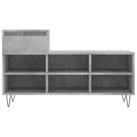 Schoenenkast 102x36x60 cm bewerkt hout betongrijs 5