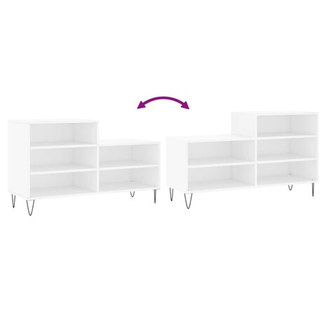 Schoenenkast 102x36x60 cm bewerkt hout wit 7