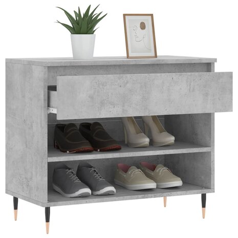 Schoenenkast 70x36x60 cm bewerkt hout betongrijs 4