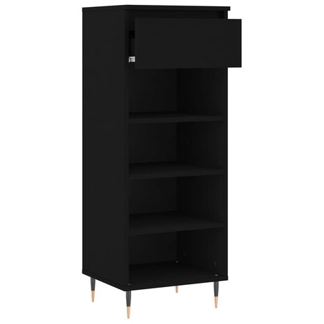 Schoenenkast 40x36x105 cm bewerkt hout zwart 6