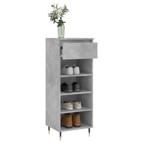 Schoenenkast 40x36x105 cm bewerkt hout betongrijs 4