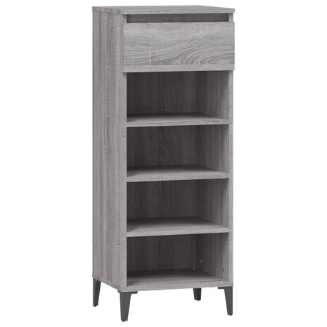 Schoenenrek 40x36x105 cm bewerkt hout grijs sonoma eikenkleurig 2