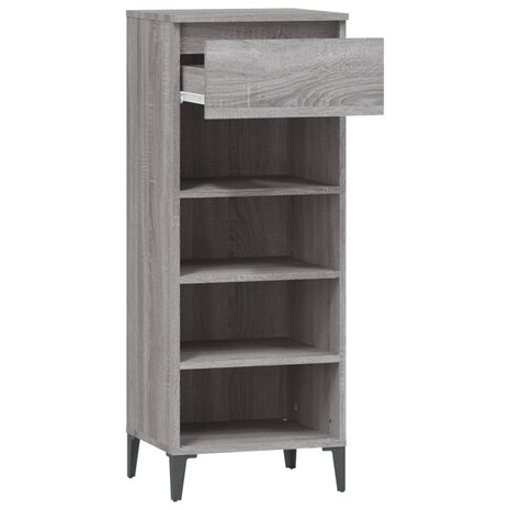 Schoenenrek 40x36x105 cm bewerkt hout grijs sonoma eikenkleurig 5
