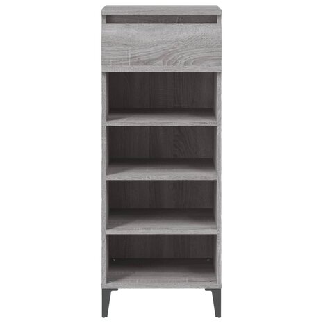 Schoenenrek 40x36x105 cm bewerkt hout grijs sonoma eikenkleurig 6