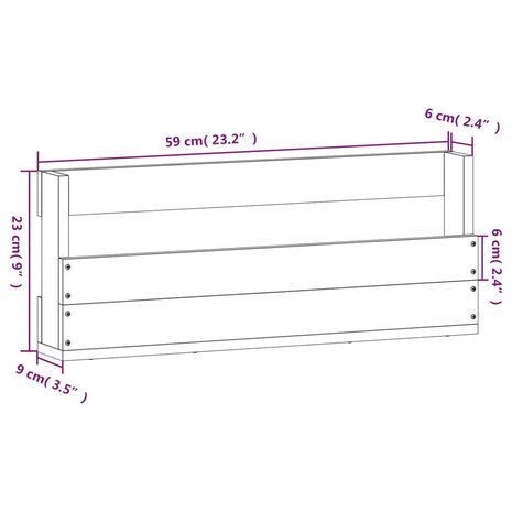 Wandschoenenrekken 2 st 59x9x23 cm massief grenenhout 9