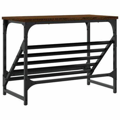 Schoenenrek 60x30x45 cm bewerkt hout bruin eikenkleur 6