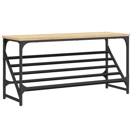 Schoenenrek 90x30x45 cm bewerkt hout sonoma eikenkleurig 2