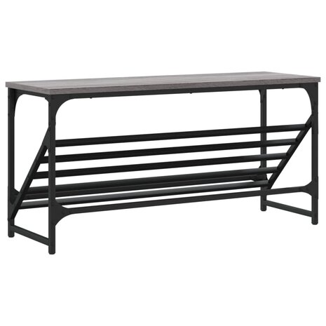 Schoenenrek 90x30x45 cm bewerkt hout grijs sonoma eikenkleurig 6