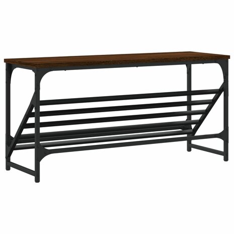 Schoenenrek 90x30x45 cm bewerkt hout bruin eikenkleur 6