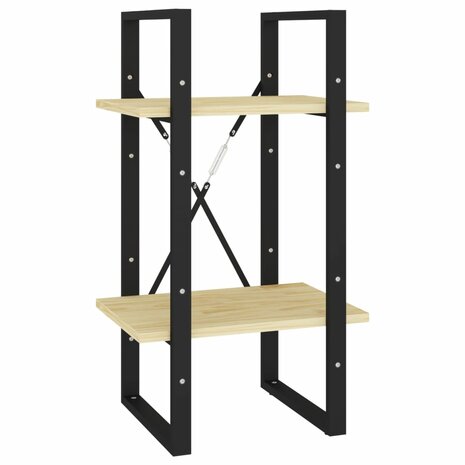 Boekenkast met 2 schappen 40x30x70 cm massief grenenhout 2