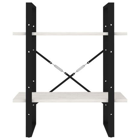 Boekenkast met 2 schappen 40x30x70 cm massief grenenhout wit 5