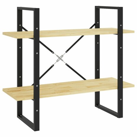 Boekenkast met 2 schappen 80x30x70 cm massief grenenhout 2