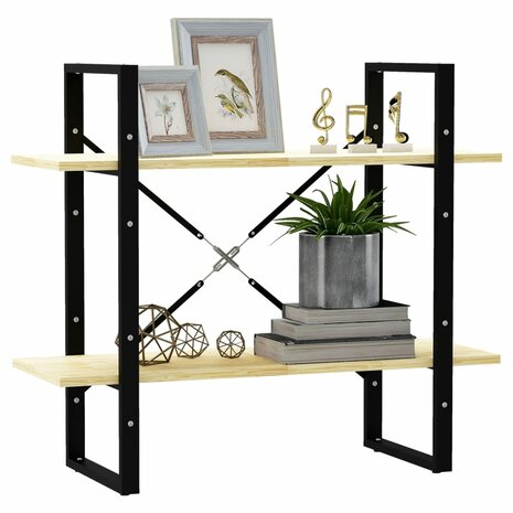 Boekenkast met 2 schappen 80x30x70 cm massief grenenhout 4