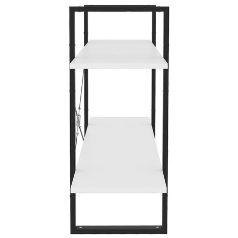 Boekenkast met 2 schappen 100x30x70 cm spaanplaat wit 6