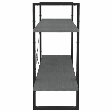 Boekenkast met 2 schappen 100x30x70 cm massief grenenhout grijs 6