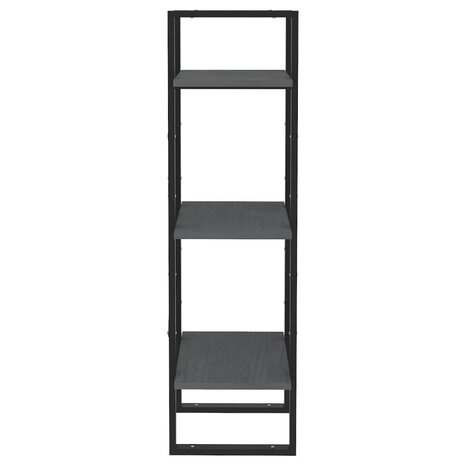 Boekenkast met 3 schappen 40x30x105 cm massief grenenhout grijs 6