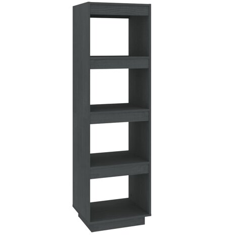 Boekenkast/kamerscherm 40x35x135 cm massief grenenhout grijs 2