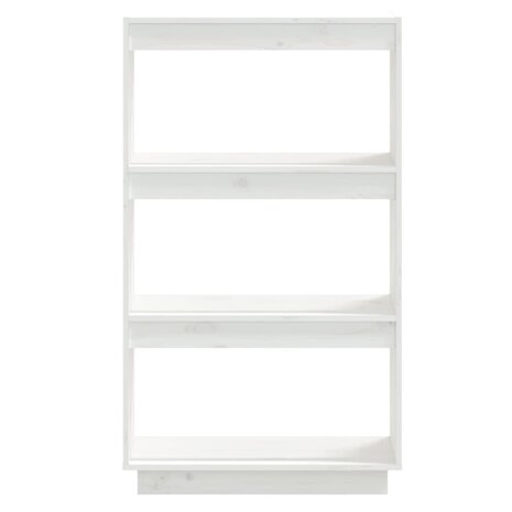 Boekenkast/kamerscherm 60x35x103 cm massief grenenhout wit 5