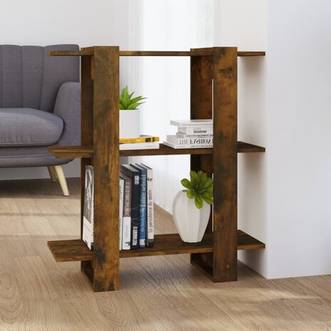 Boekenkast/kamerscherm 80x30x87 cm gerookt eikenkleurig 1