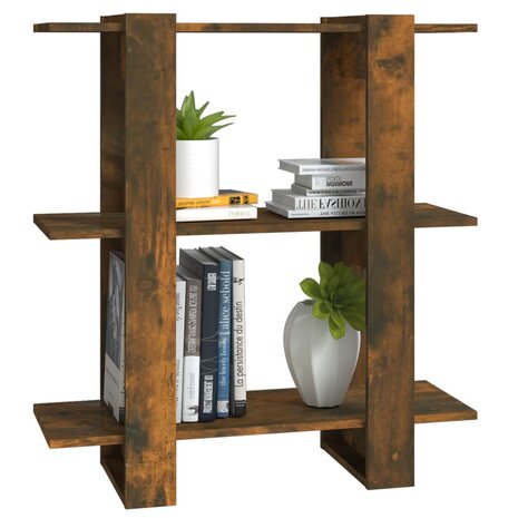 Boekenkast/kamerscherm 80x30x87 cm gerookt eikenkleurig 4