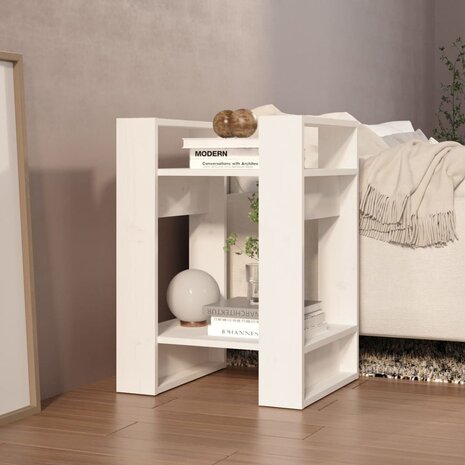 Boekenkast/kamerscherm 41x35x57 cm massief grenenhout wit 6