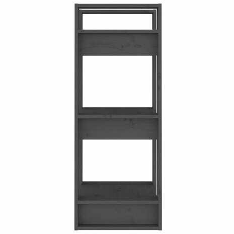 Boekenkast/kamerscherm 41x35x91 cm massief grenenhout grijs 4