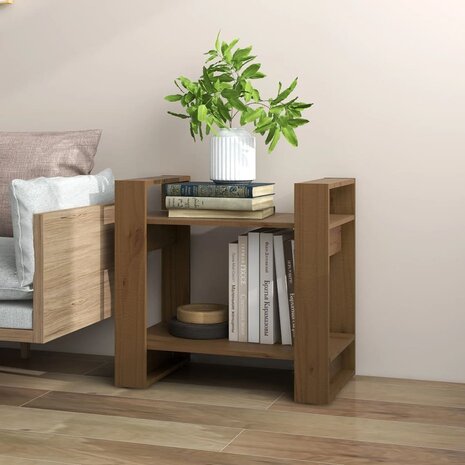Boekenkast/kamerscherm 60x35x57 cm massief hout honingbruin 6