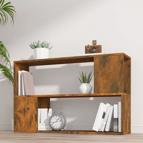 Boekenkast 100x24x63 cm bewerkt hout gerookt eikenkleurig 1