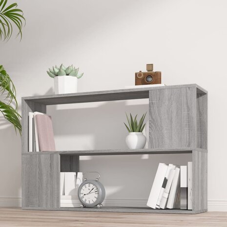 Boekenkast 100x24x63 cm bewerkt hout grijs sonoma eikenkleurig 1