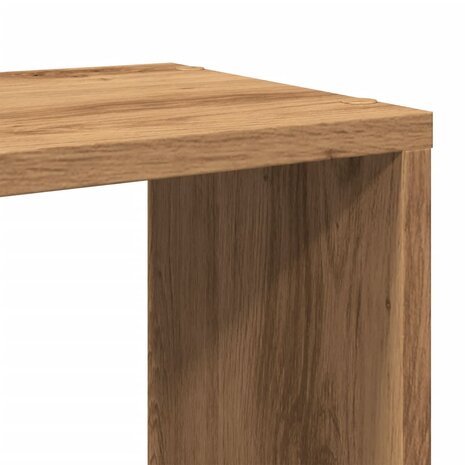 Boekenkast 60x24x63 cm bewerkt hout artisanaal eikenkleur 7