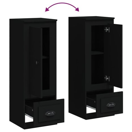 Hoge kast 36x35,5x103,5 cm bewerkt hout zwart 8