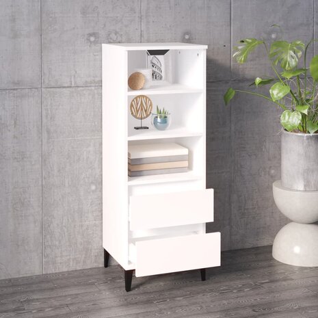 Hoge kast 40x36x110 cm bewerkt hout wit 6
