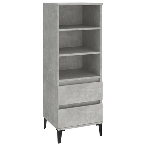 Hoge kast 40x36x110 cm bewerkt hout betongrijs 2