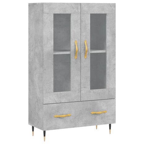 Hoge kast 69,5x31x115 cm bewerkt hout betongrijs 2