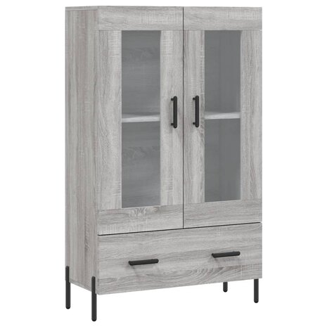 Hoge kast 69,5x31x115 cm bewerkt hout grijs sonoma eikenkleurig 2