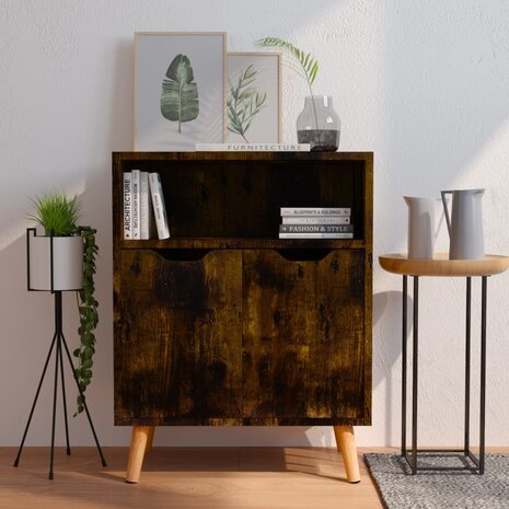 Dressoir 60x30x72 cm bewerkt hout gerookt eikenkleurig 1