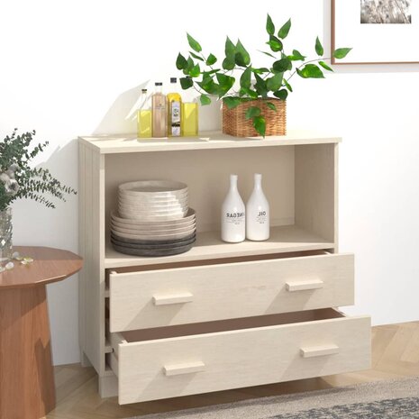 Dressoir HAMAR 85x35x80 cm massief grenenhout honingbruin 3