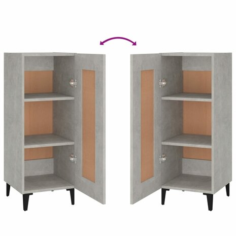 Dressoir 34,5x34x90 cm bewerkt hout betongrijs 8