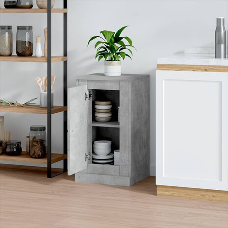 Dressoir 37,5x35,5x67,5 cm bewerkt hout betongrijs 3