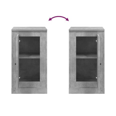 Dressoir 37,5x35,5x67,5 cm bewerkt hout betongrijs 9